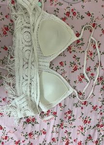 Crochet Bikini Top with Fringe