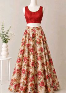 Floral Print Lehenga Choli Set