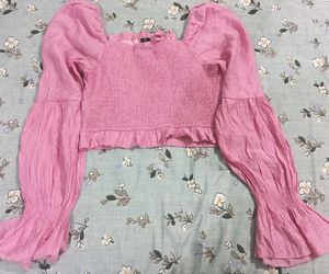 Pink Square Neck Crop Top