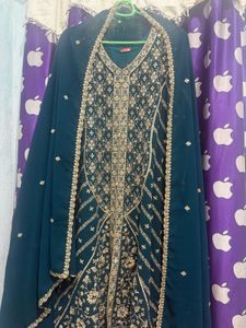 Fancy Teal Embroidered Kurta Set