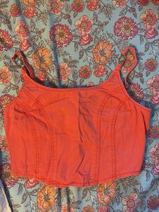 Coral Crop Top