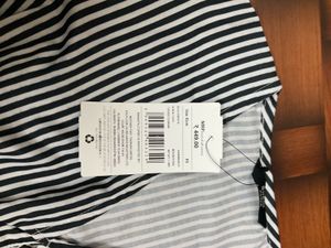 Striped V-Neck Puff Sleeve Top