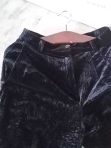 Elegant Black Velvet Pants