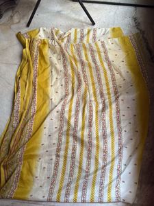 Beautiful Yellow Striped Printed Dupatta