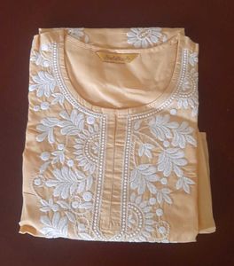 NEW Elegant Peach Chikankari Kurta