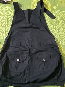 Branded Black Cute Dungaree Skirt