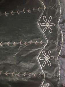 Brown Embroidered Velvet Mini Skirt