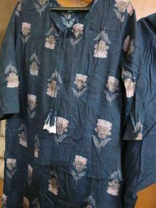 Blue Floral Kurta with Pants Set