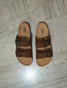 Brown Double-Buckle Slides