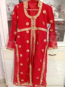 Elegant Red sherwani pattern Kurta Se with origina