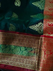 green saree with blouse ❤️❤️🩵