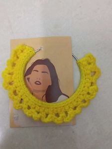 Handmade Crochet Hoop Earrings