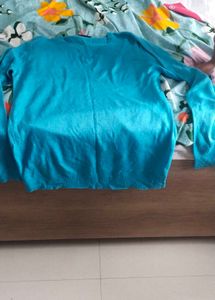 V-Neck Long Sleeve Teal Sweater