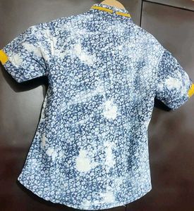 Navy Blue Printed Shirt For Baby Boy 3- 4 Year
