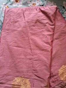 Soft Silk Beautiful Pink Saree with Golden Border