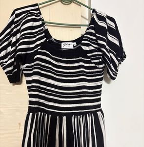 Gia Curves by Westside | Black & White Striped Dre