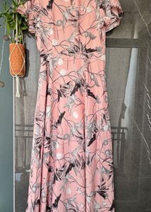 Women's Pink Floral Maxi Dress