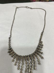 Sparkling Black Rhinestone Waterfall Necklace