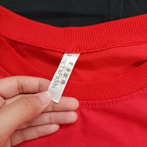 Red graphic Long Sleeve Top