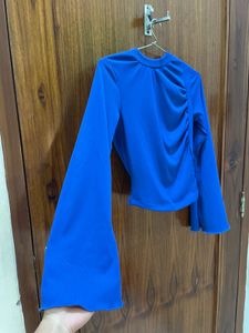Vibrant Blue Bell Sleeve Top