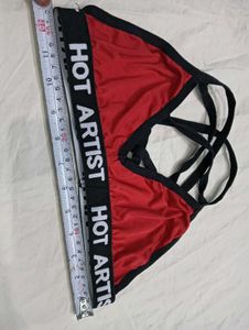 💙 Red Criss-Cross Strap Sports Bra