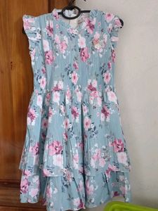 Beautiful Floral Print Tiered Dress