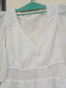 White Top With Thread Work
