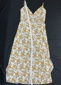 FOREVER 21 Floral Print Midi Dress with Spaghetti