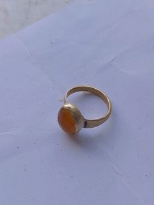 Yellow Hakik Stone In Brass