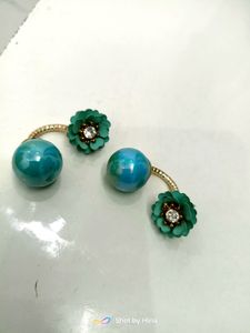 Chic Flower Ring &amp; Ball Earrings Set