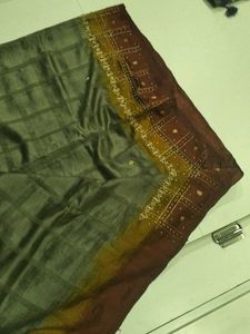 Maroon Silk Saree with Intricate Embroidery