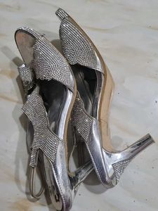 Silver Rhinestone Flats