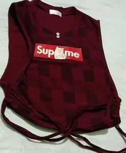 Trendy Plaid Graphic Top