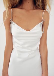 ZARA white dress with silver bows