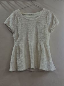 Elegant Textured Peplum Top