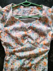Floral Midi Dress with Puff Sleeves