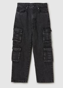Trendy Black Cargo Jeans
