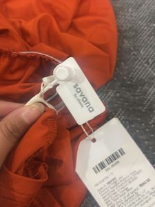 Chic Orange Ruched Mini Dress