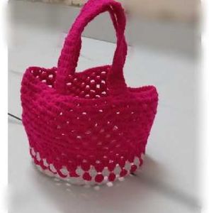 Handmade Pink Crochet Handbag