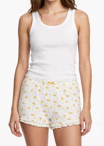 Cute Duck Print Pajama Shorts Set