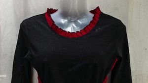 Chic Black &amp; Red Long Sleeve Top