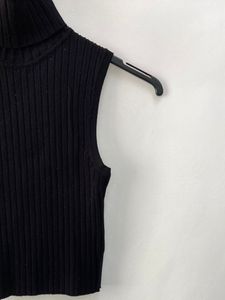 ZARA black sleeveless ribbed high neck top