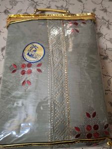 Unstitched Grey Kurta Set with Intricate Embroider