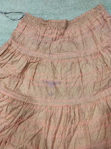 Peach Tiered Ethnic Skirt