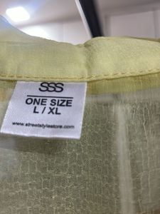 Sheer Yellow Button-Up Shirt