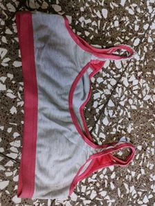 Comfy Pink &amp; Grey Sports Bra