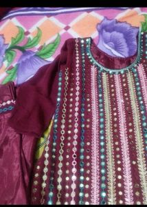 Beautiful mirror work suit