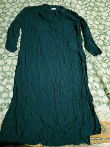 Teal Crinkle Maxi Dress