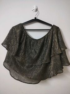 Sparkly Ruffle Off-Shoulder Top