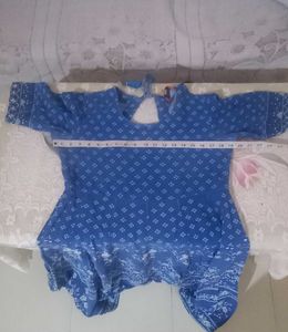 Blue Printed Kurta Set with Pants